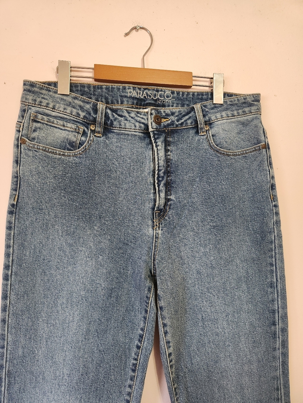 Parasuco Alexa Mom Jeans High Rise Tapered Leg Size 12 Blue Denim 90s Retro Vibe - Picture 3 of 6